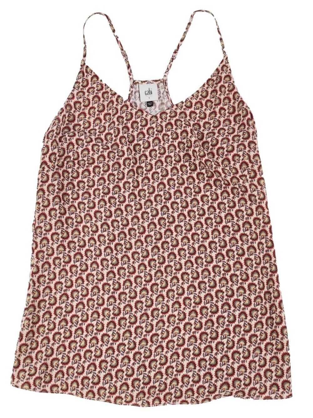 Cabi Poem Racerback Cami Top size S Small Adjustable Strap Floral Print Tank